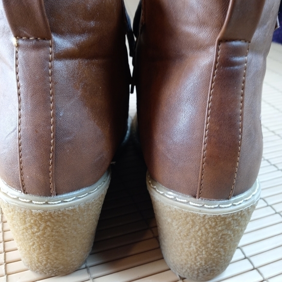 Dirty Laundry women's Wedge Heel brown lace combat Boots US/8M. TUpem - Picture 4 of 9